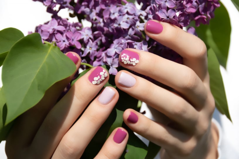 Pink and Purple Nails